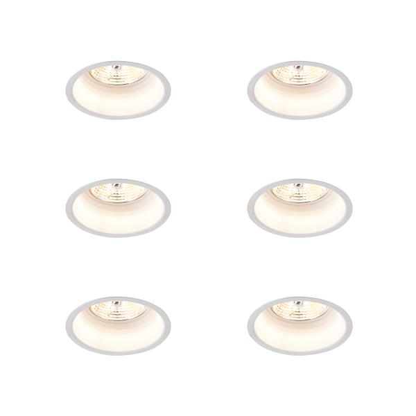Sada 6 moderních zapuštěných bodových světel bílá AR70 - Dept