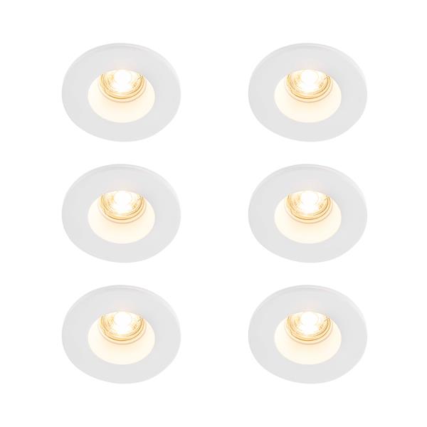 Sada 6 zapuštěných bodových světel bílá 13 cm kulatá - Gypsy Stucco