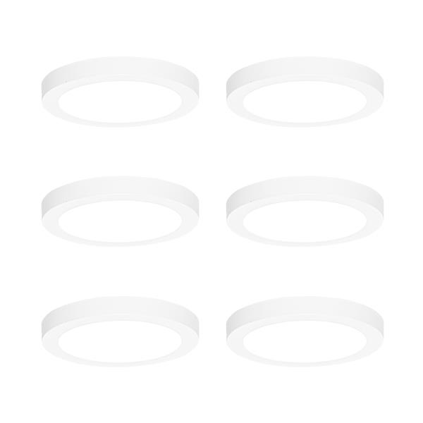 Sada 6 zapuštěných nebo povrchových bodových svítidel bílá 18 cm vč. LED 3-krokové stmívání do tepla - Trans
