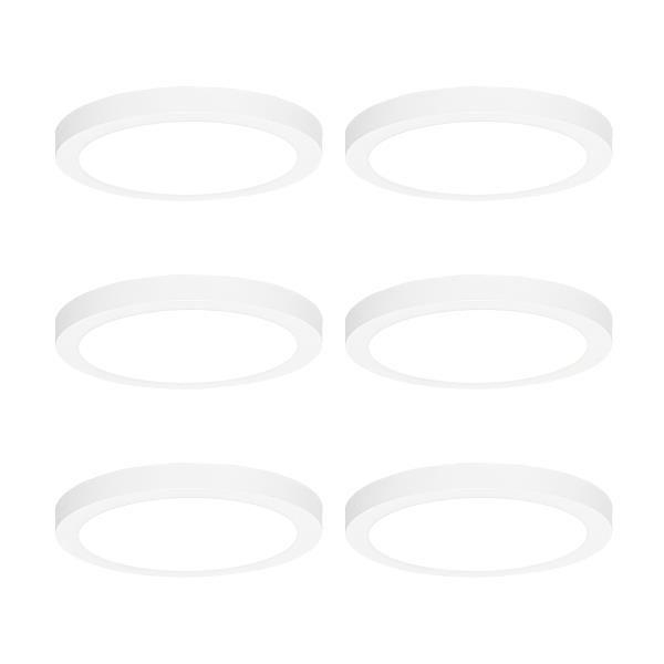 Sada 6 přisazených nebo zapuštěných bodových svítidel bílá 22 cm vč. LED 3-stupňové stmívání do teplé - Trans