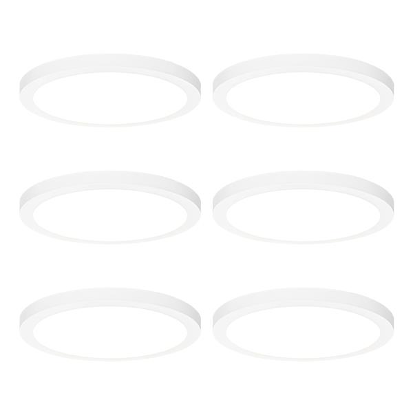 Sada 6 zapuštěných nebo povrchových bodových světel bílá 30 cm vč. LED 3-krokové stmívání do teplé - Trans