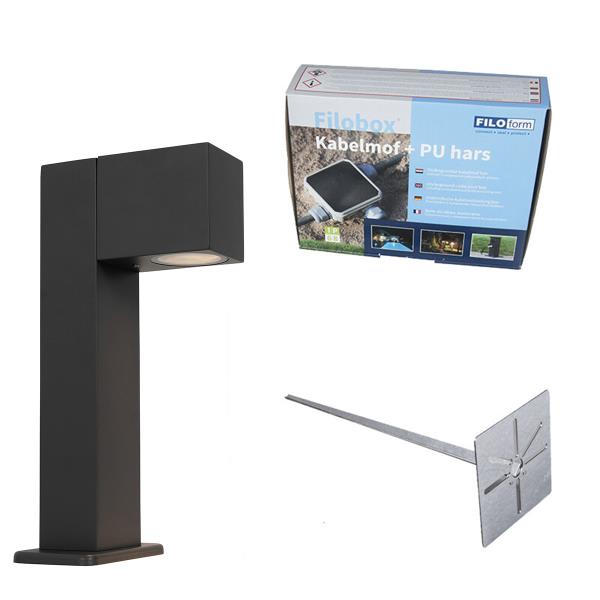 Průmyslové stojací venkovní svítidlo antracitové 30 cm IP44 - Baleno