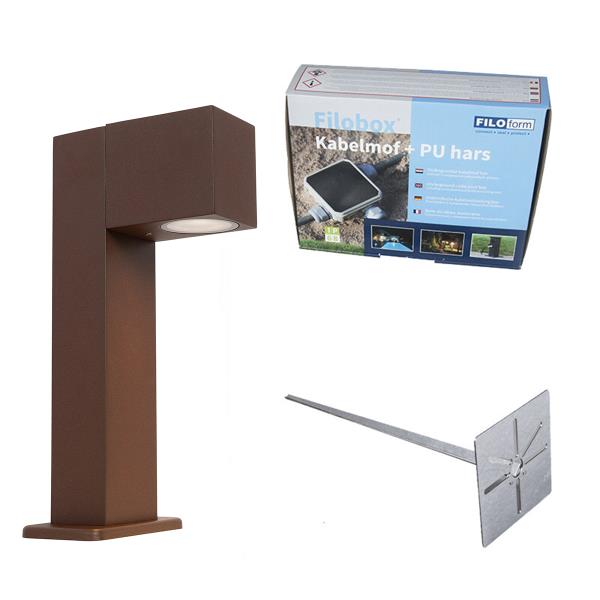 Průmyslové stojací venkovní svítidlo rezavě hnědá 30 cm IP44 - Baleno