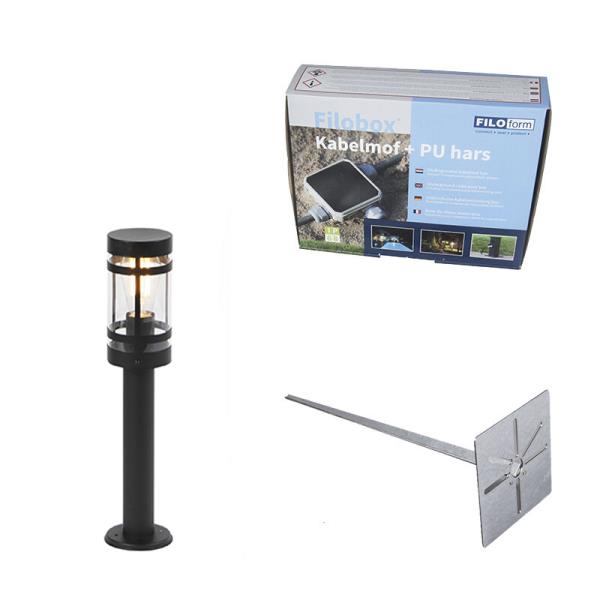 Moderní venkovní svítidlo černé 50 cm IP44 - Gleam