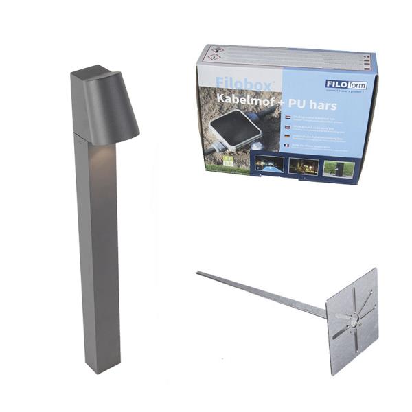 Moderní stojací venkovní svítidlo antracitové včetně LED - Uma