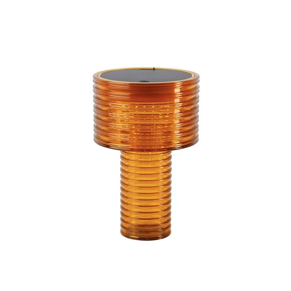 Stolní lampa oranžová plastová vč. LED solární dobíjecí IP44 - Ambar