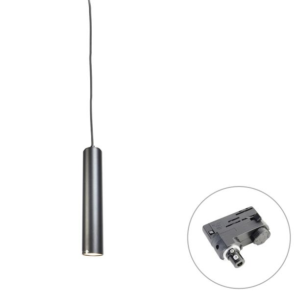 Designové závěsné svítidlo černé vč. adaptéru na lištu 3-fázové - 3-Phase Tuba Small