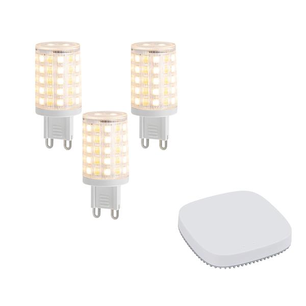 Sada 3 chytrých stmívatelných LED žárovek G9 2,5 W 250 lm 2700K-6500K včetně Zigbee Smart Hub