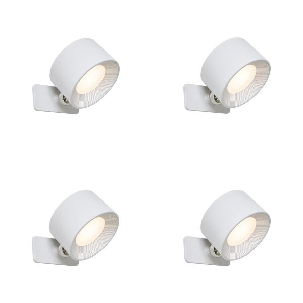 Sada 4 moderních nástěnných a stropních svítidel bílá vč. LED dobíjecí - Bright