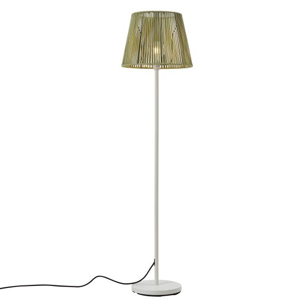 Venkovní stojací lampa bílá se zeleným lanovým stínidlem IP44 - Virginia Jayla