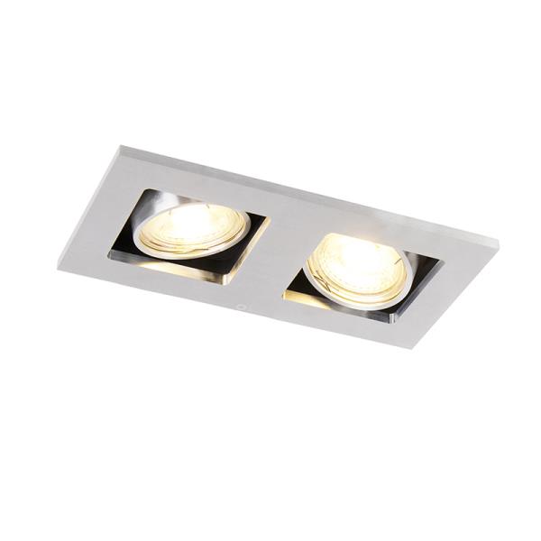Ocelové zapuštěné bodové světlo obdélníkové 2-světlo - Qure