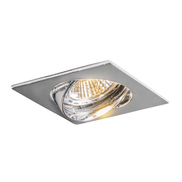 Zapuštěné bodové světlo otočné chromované čtvercové - Edu