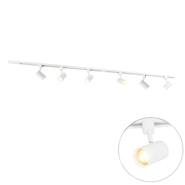 Moderní kolejnicový systém s 6 bílými reflektory jednofázový 200cm - Iconic Jeana