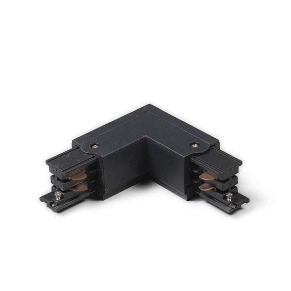 L-spojka pro 3-fázovou kolejnicí vlevo černá