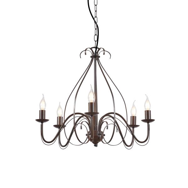 Klasický lustr rezavě hnědý 5-světel - Giuseppe
