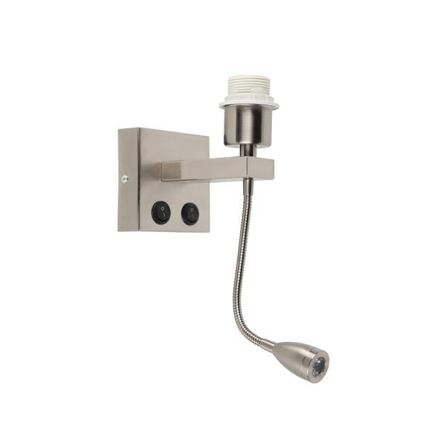 Moderní nástěnné svítidlo z oceli s flexibilním ramenem - Brescia Combi