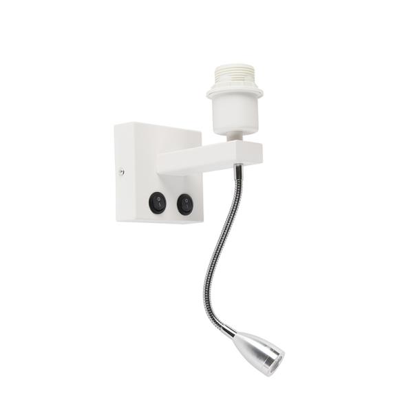 Moderní nástěnná lampa bílá s flexibilním ramenem - Brescia Combi