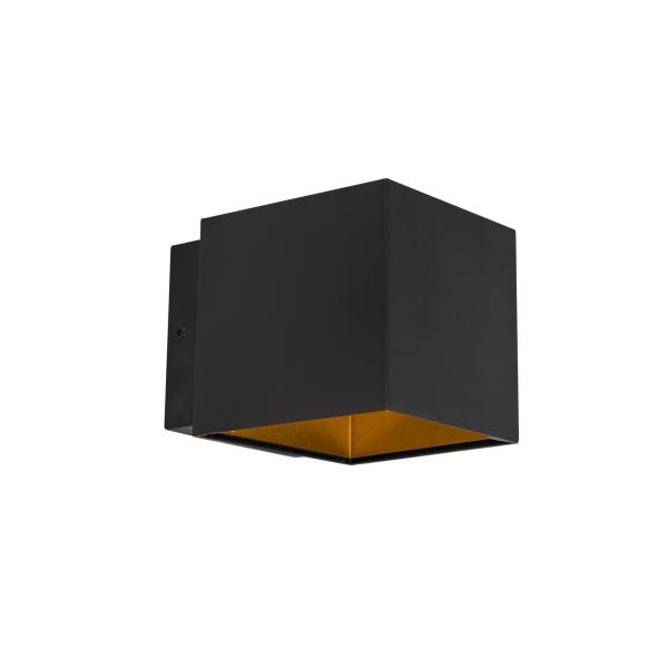 Designová nástěnná lampa černá/zlatá vč. LED - Caja