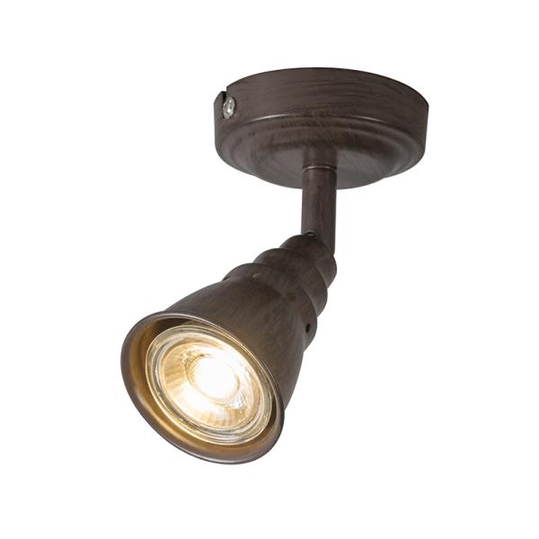 Stropní a nástěnné bodové světlo rezavě hnědé otočné a naklápěcí - Coney 1