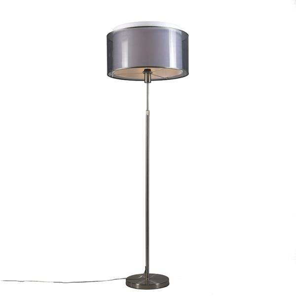Stojací lampa z oceli s černým a bílým stínítkem 47 cm nastavitelná - Parte