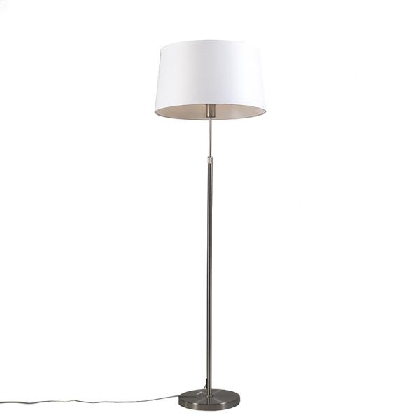 Stojací lampa ocelová s bílým stínítkem 45 cm nastavitelná - Parte