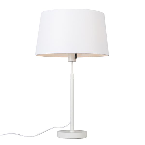 Stolní lampa bílá sstínítkem bílým 35 cm nastavitelná - Parte