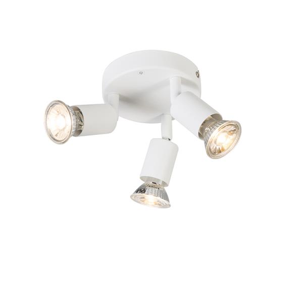 Moderní bodové světlo bílé naklápěcí kulaté 3-světlo - Jeany