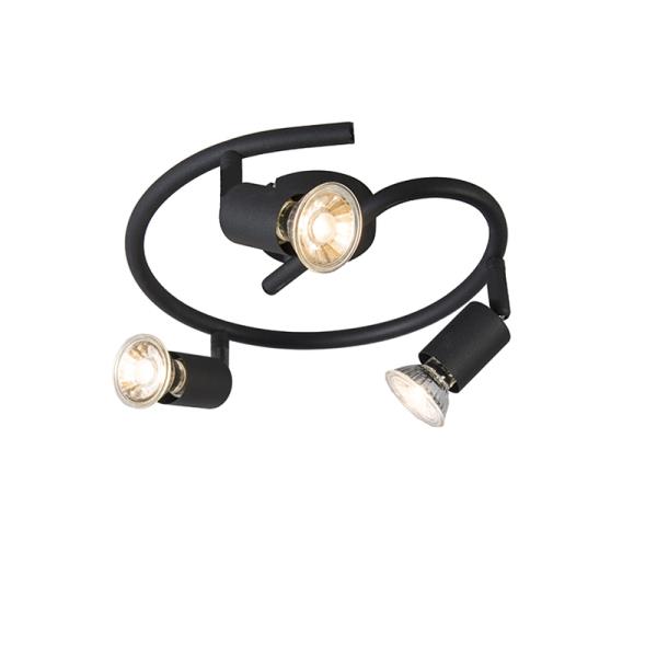 Průmyslové bodové světlo černé Curl 3-světlo - Jeany