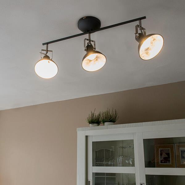 Průmyslové bodové světlo antracitové otočné a naklápěcí 3-světlo - Tommy