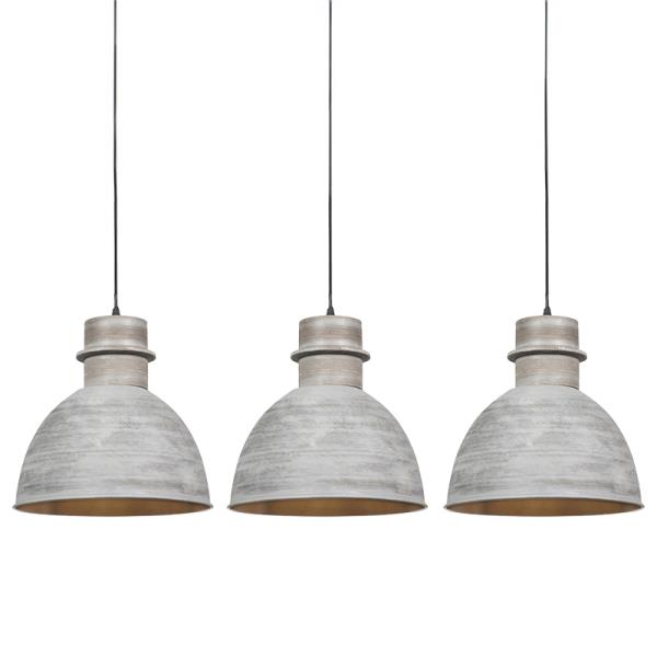 Sada 3 rustikálních závěsných lamp šedých - Dory