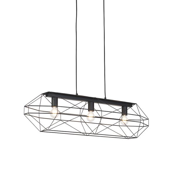 Průmyslové závěsné svítidlo černé 3-světlo - Carcass