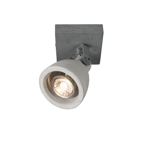 Sada 4 průmyslových reflektorů šedý beton 1-světlo - Creto