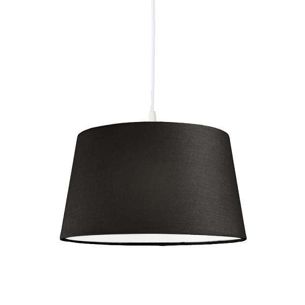 Moderní závěsné svítidlo bílé s černým stínítkem 45 cm - Pendant