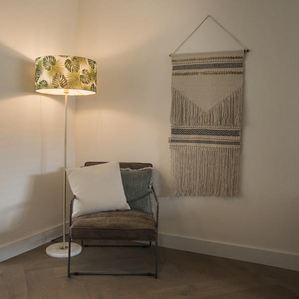 Stojací lampa mosazná sstínítkem ve tvaru listu 50 cm - Kaso