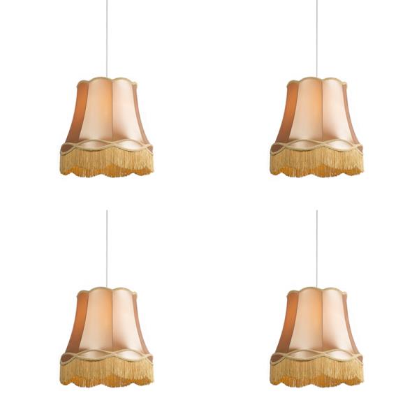 Sada 4 retro závěsných lamp zlatých 45 cm - Granny