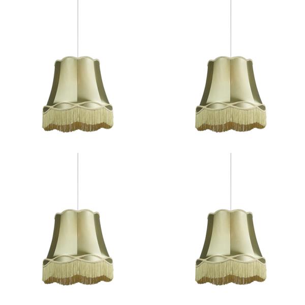 Sada 4 retro závěsných lamp zelených 45 cm - Granny