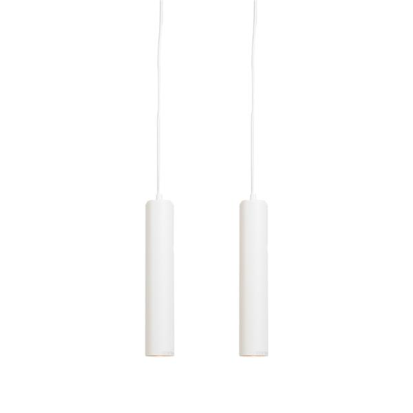 Sada 2 designových závěsných lamp bílých - Tuba Small