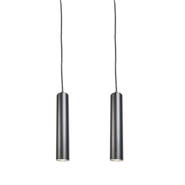 Sada 2 designových závěsných lamp černých - Tuba Small
