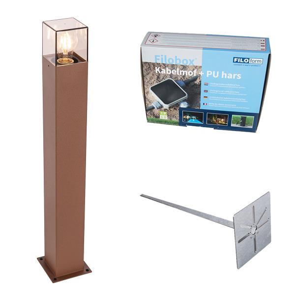 Venkovní lampa 70 cm rezavě hnědá szemní špicí akabelovou objímkou - Denmark