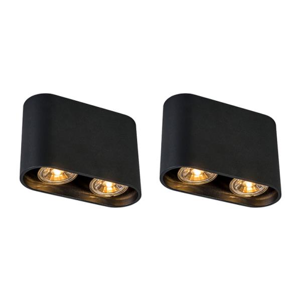 Sada 2 moderních bodových světel černých - Ronda Duo