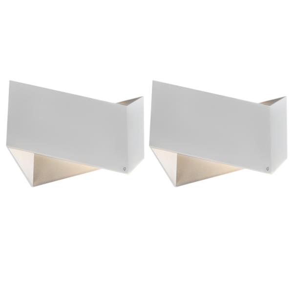 Sada 2 designových nástěnných lamp bílých - Fold