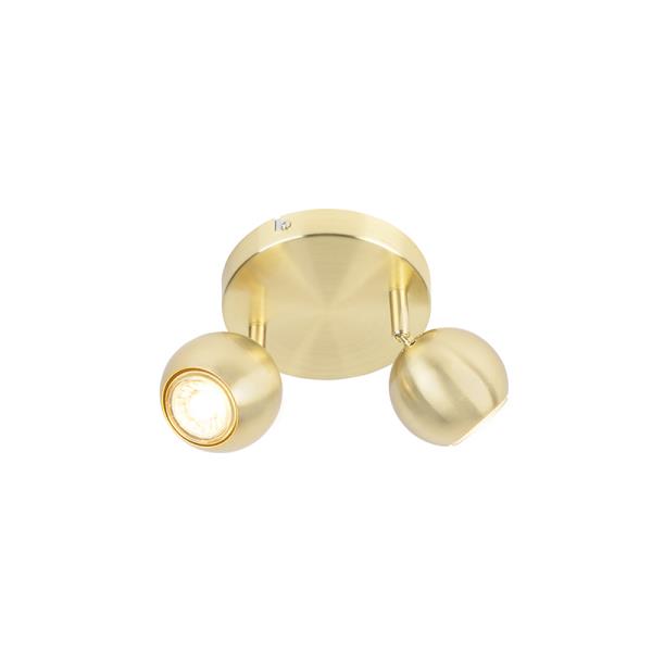 Retro kulaté bodové světlo mosazné smontážní deskou 2-světlo - Gissi