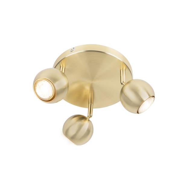 Retro kulaté bodové světlo mosazné smontážní deskou 3-světlo - Gissi