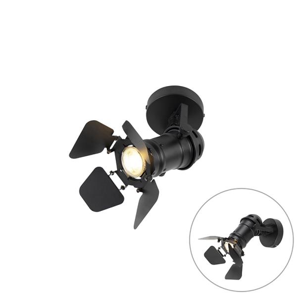 Průmyslové studiové bodové světlo černé GU10 s klapkami - Movie