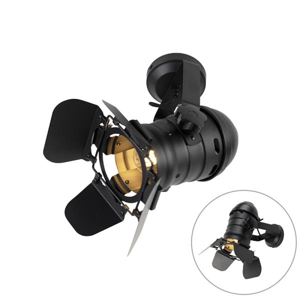 Průmyslové studiové bodové světlo černé otočné a naklápěcí - Movie