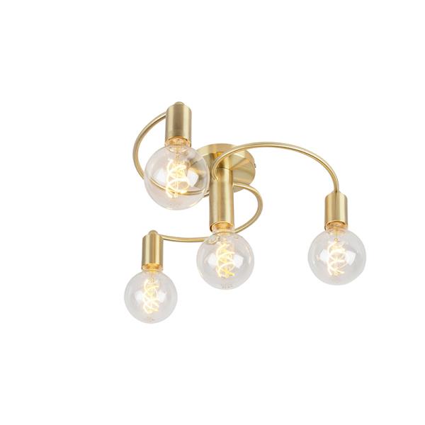 Stropní svítidlo v art deco stylu mosazné 4-světlo - Facil