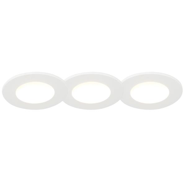 Sada 3 zapuštěných bodových světel bílých vč. LED 3000K 4W IP65 - Blanca