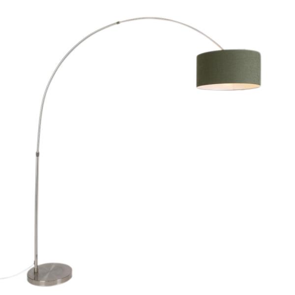 Oblouková lampa ocelová sochranným krytem mechově zelené barvy 50/50/25 - XXL