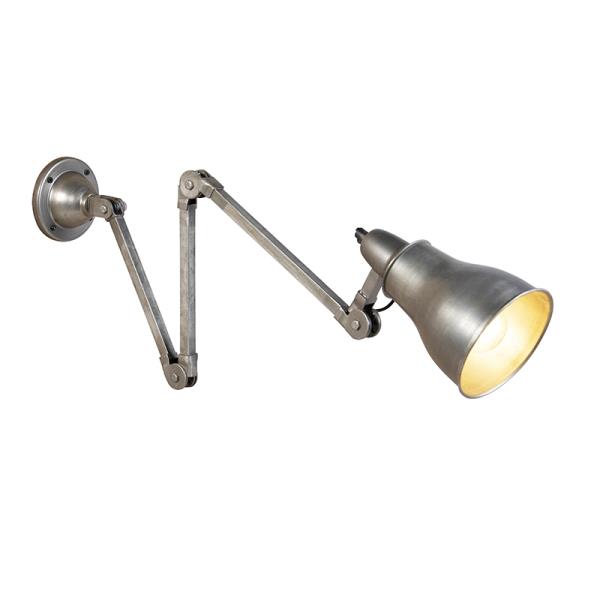 Průmyslová nástěnná lampa šedá nastavitelná - Mersey