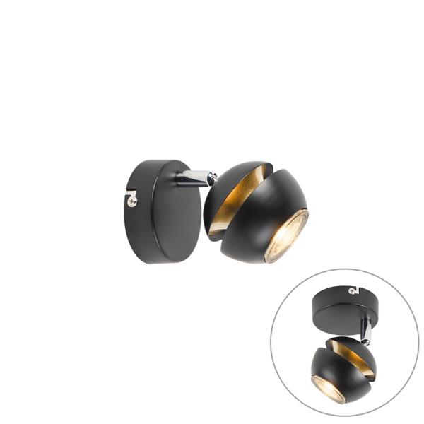 Moderní bodové světlo 1-světlo černé se zlatým interiérem - Buell Deluxe